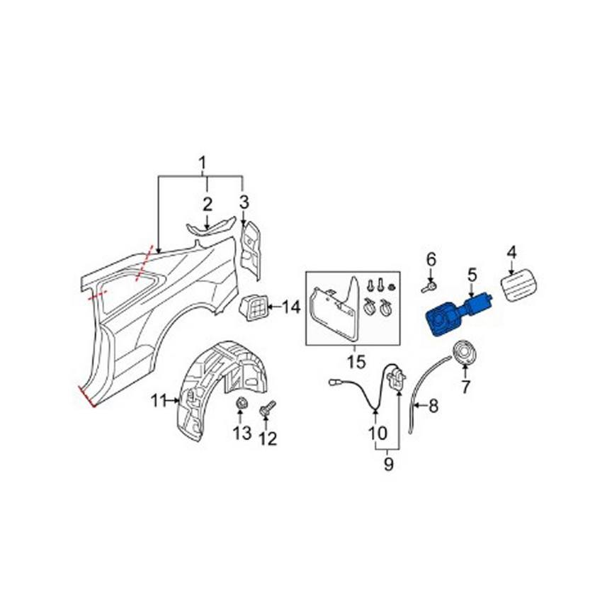 Audi Fuel Tank Filler Surround 8T0809999G